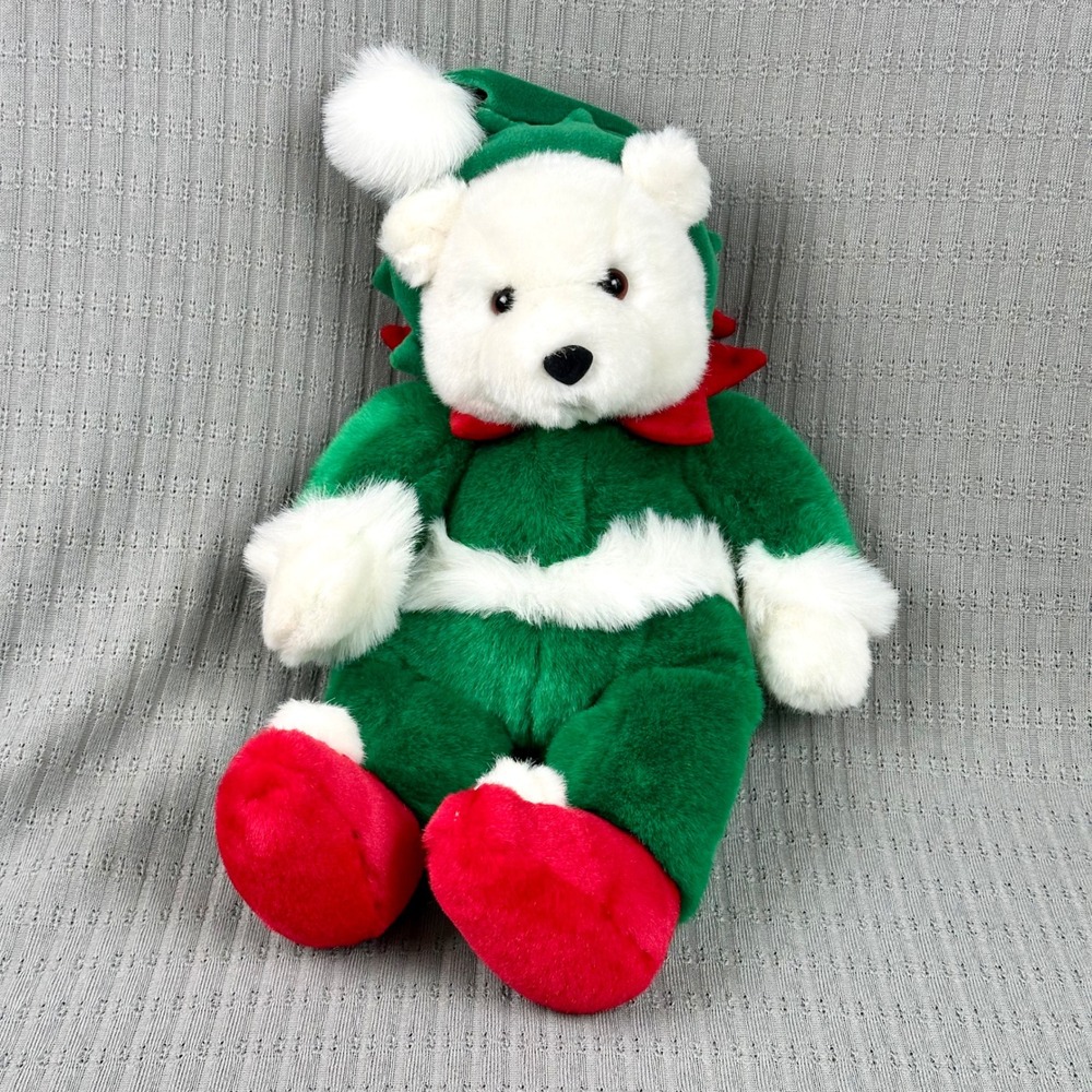 Vintage Plush Creations Elf Bear Christmas Holiday Stuffed Animal Toy 17"